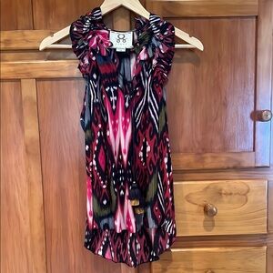 Figue Colorful Sleeveless Ruffle Blouse